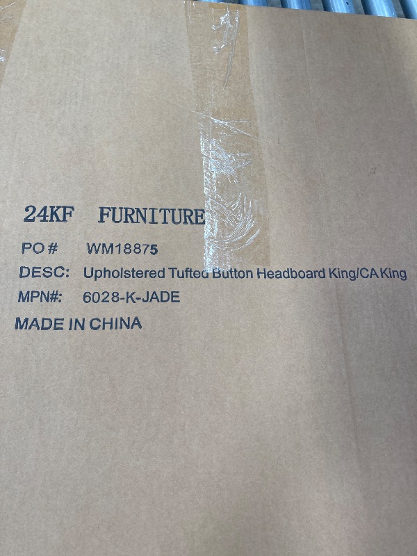 Photo 1 of ***(HEADBOARD ONLY)***NO PARTS*** Upholstered Tufted Button Headboard KIng/CA King, Jade*** 