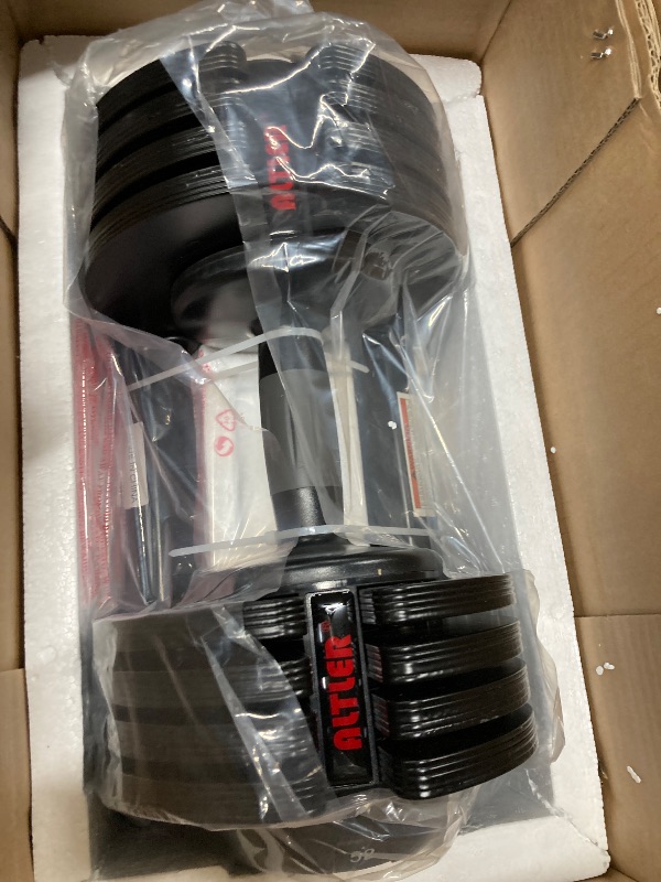 Photo 1 of ALTLER 52LB Dumbbell Set with Tray for Workout Strength Training Fitness, Adjustable Weight Dial Dumbbell with Anti-Slip Handle and Weight Plate for Home Exercise