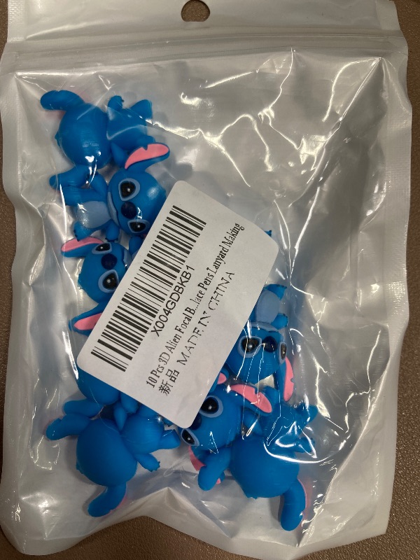 Photo 1 of 10 Pcs 3D Alien Focal Bead Cute Loose Beads Accessory for DIY Keychains Bracelet Necklace Pens Lanyard Making