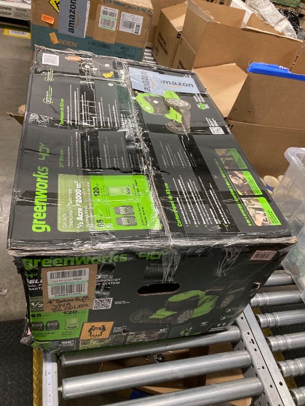 Photo 1 of **PARTS ONLY**Greenworks 40V 21 Brushless Self-Propelled Lawn Mower 2 X 4Ah USB (Power Bank) Batteries and Charger Included MO40L4413