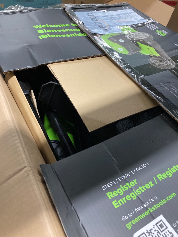 Photo 1 of **PARTS ONLY**Greenworks 40V 21 Brushless Self-Propelled Lawn Mower 2 X 4Ah USB (Power Bank) Batteries and Charger Included MO40L4413