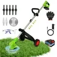 Photo 1 of 24V 650W Electric Grass Trimmer With Battery, Cordless Weed Eater with Wheels, Electric Weed Wacker, Lawn Mower Cordless Pruning Cutter Weed Wacker Garden Trimming Tool