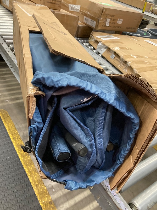 Photo 1 of ***TORN CARRY BAG***PORTAL Folding Camping Rocking Chair, Portable Outdoor Rocker with Mesh High Back, Supports 400 lbs, Blue