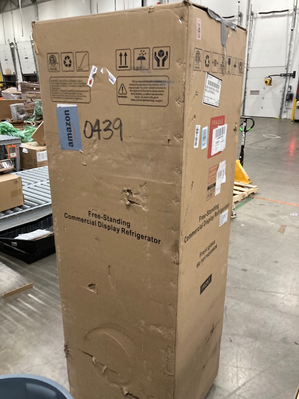 Photo 1 of 14.8 Cu Ft ETL & DOE Certified Commercial Merchandiser Refrigerator for Beverage,Glass Door Upright Display Fridge with Front LED Light,Large Freestanding Business Cooler for Shop,Restaurant,etc