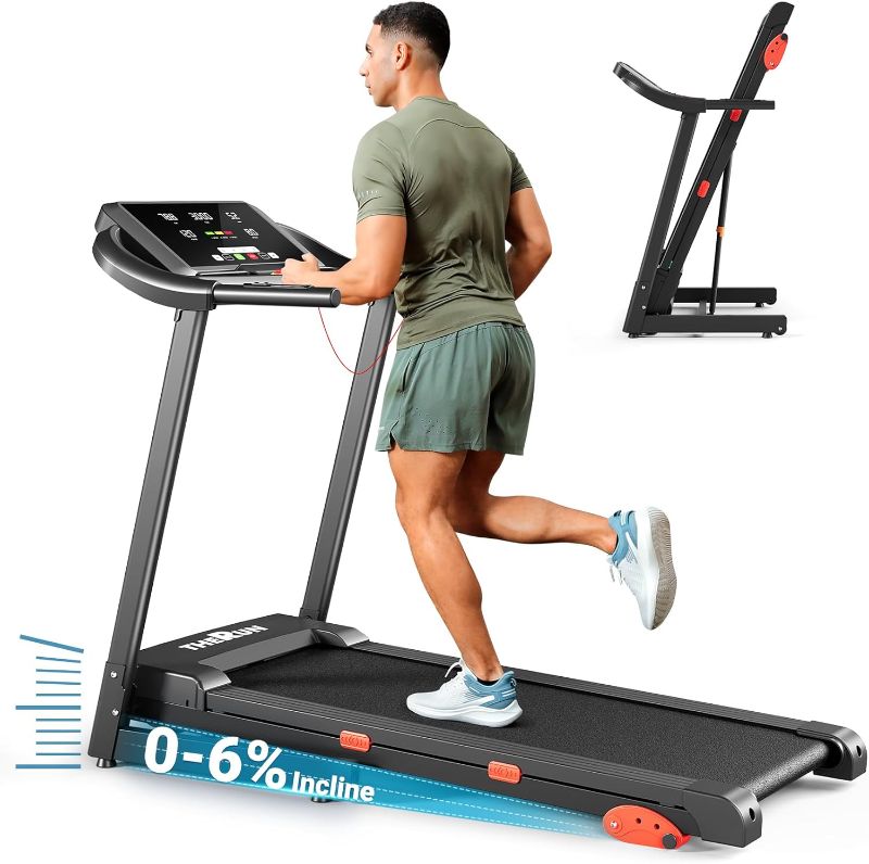 Photo 1 of **NOT IN ORIGINAL PACKAGE**THERUN Treadmills for Home, Running Treadmill with Incline, Folding Treadmills Heart Rate Sensors, 18?LED Display Manual Incline Adjustment, 3.0HP Treadmill for Indoor Fitness Workouts