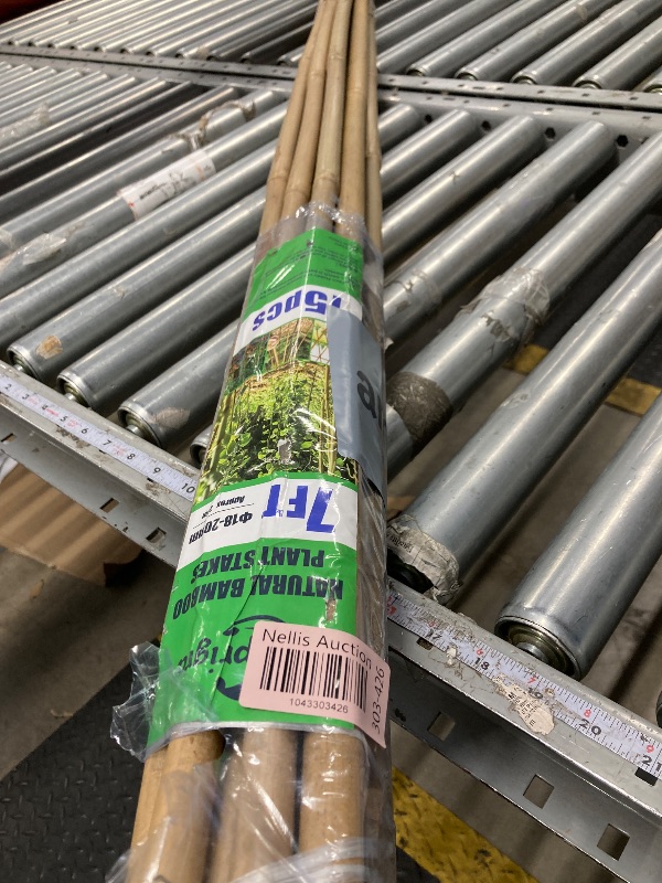 Photo 1 of 4 Ft Bamboo Stakes with 100 Twist Ties Natural Bamboo Garden Stakes for Tomatoes Cucumber Grapes Pole Beans Trees Potted Dahlia Flowers and Climbing Plants - Pack of 25