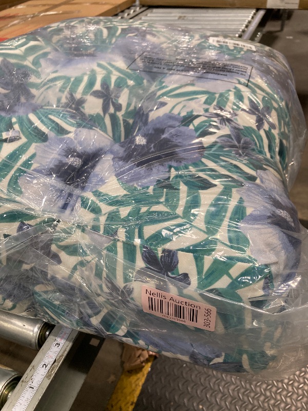 Photo 1 of ***MISSING ONE***LVTXIII 2 Pack Outdoor/Indoor High Back Chair Cushions, Deep Seat Patio Seat and Back Cushion Set, Stuffed High Rebound Foam Rocking Chair Cushions, 44"x22"x4", Blue Salmone Tropical