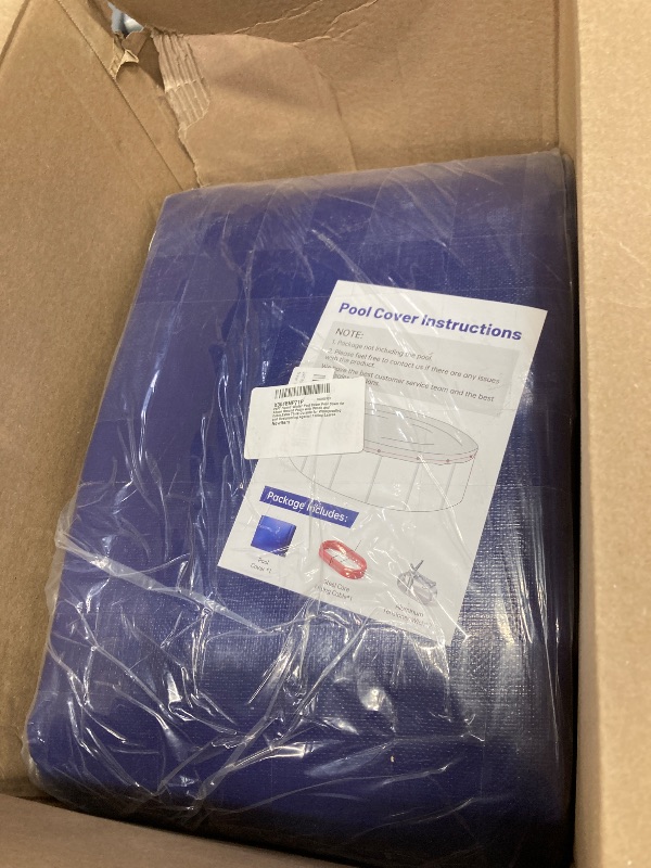 Photo 1 of 24FT Round Pool Cover Pool Cover for Above Ground Pools with Winch and Cable,Extra Thick Durable for Waterproofing and Dustproofing Against Falling Leaves