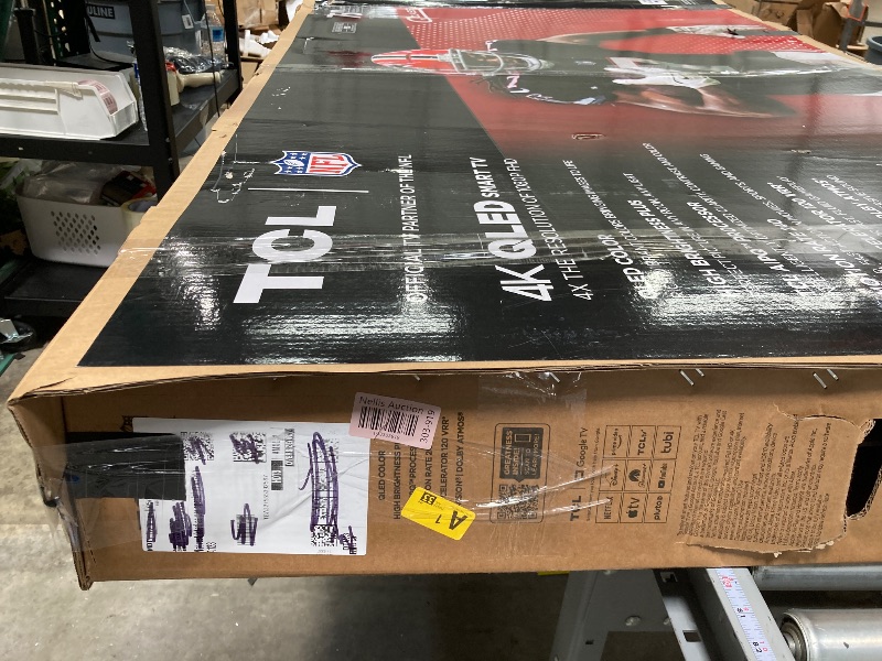 Photo 1 of ***(PARTS ONLY-SELLING AS PARTS ONLY-DAMAGE SCREEN CRACKED)*** 
TCL 75-Inch Q65 QLED 4K UHD Smart TV with Google TV (75Q651G, 2024 Model) Dolby Vision, Dolby Atmos, HDR Pro+, Game Accelerator Enhanced Gaming, Voice Remote, Works with Alexa, Streaming Tele