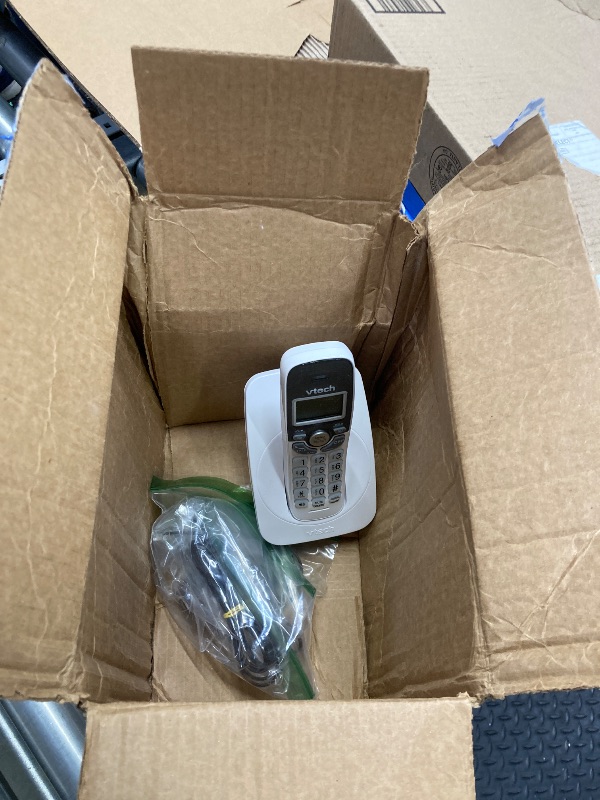Photo 1 of [New] VTech VG131 DECT 6.0 Cordless Phone - Bluetooth Connection, Blue-White Display, Big Buttons, Full Duplex Speakerphone, Caller ID,Easy Wall Mount, 1000ft Range (White/Grey)