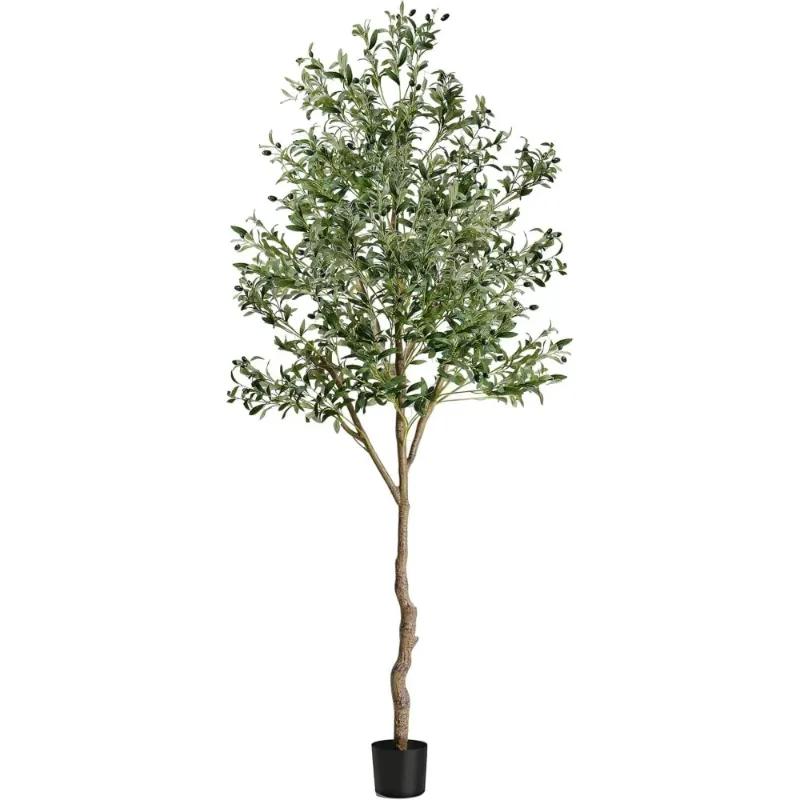 Photo 1 of 5FT Artificial Olive Tree, Fake Potted Olive Tree with Realistic Branches and Fruits for Home Office Living Room Floor Decor 96 Inch
