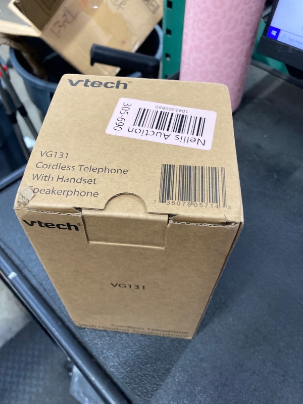 Photo 1 of [New] VTech VG131 DECT 6.0 Cordless Phone - Bluetooth Connection, Blue-White Display, Big Buttons, Full Duplex Speakerphone, Caller ID,Easy Wall Mount, 1000ft Range (White/Grey)