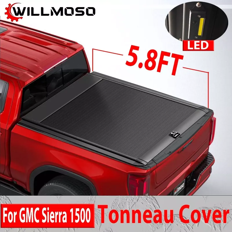 Photo 1 of 5'8" Truck Bed Tonneau Cover Retractable For 2014-2025 GMC Sierra 1500 Aluminum

