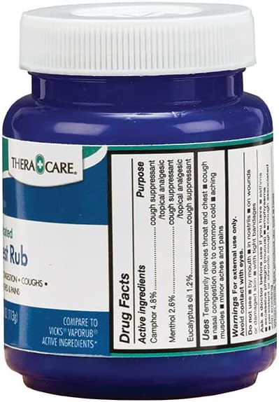 Photo 1 of 3 pack TheraCare Medicated Chest Rub | Cough suppressant | Relieves Nasal Congestion | Relieves Minor Aches and Pains | 3.53 oz. Jar | Eucalyptus, Menthol + Camphor