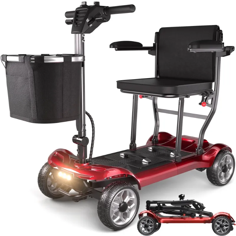 Photo 1 of ***MISSING PARTS**SACVON Ultra Lightweight Mobility Scooter for Seniors,43Lbs Aluminum Electric Wheelchair,Lithium Battery,Suitable for Travel,Red
