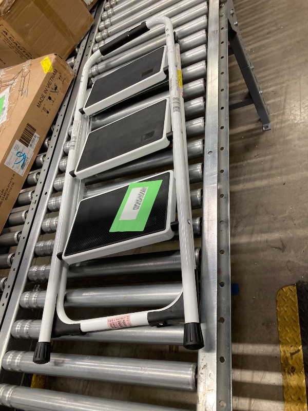 Photo 1 of 3 Step Ladder, VQJTCVLY Folding Step Stool with Wide Anti-Slip Pedal, 330lbs Sturdy Steel Ladder, Convenient Handgrip, Lightweight, Portable Steel Step Stool
