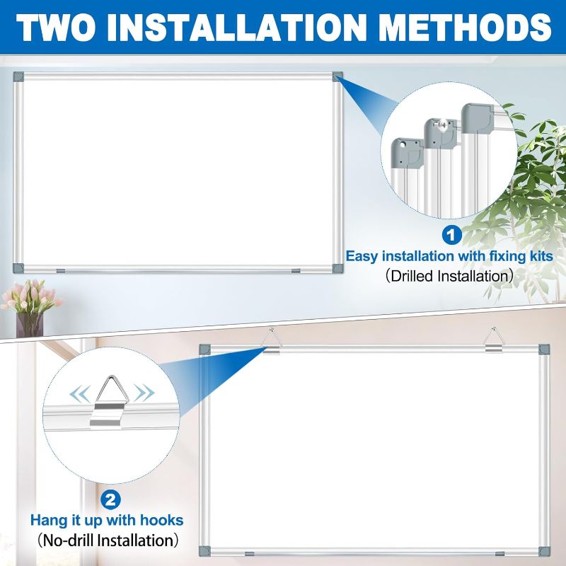 Photo 1 of **SLIGHTLY BENT ON ONE SIDE**White Board Dry Erase Whiteboard for Wall 70" x 40" Aluminum Presentation Magnetic Whiteboard