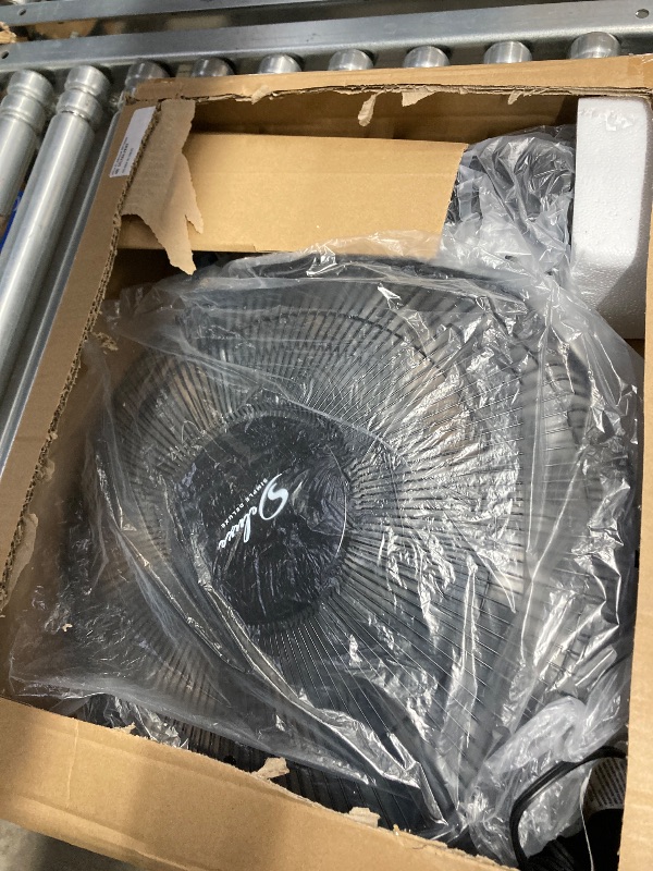 Photo 1 of 16" Adjustable Pedestal Stand Fan with Fan Dust Cover, 3 Speeds, 90° Oscillating, Simple Deluxe