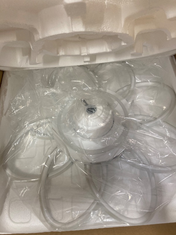 Photo 1 of ***PARTS ONLY**Garwarm 21in White Modern Flush Mount Ceiling Fan with Remote Control
