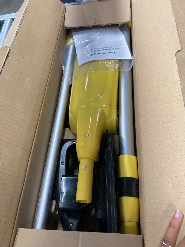 Photo 1 of **used, very dirty** Efurden Cordless Pool Vacuum, Handheld Pool Vacuum with Running Time up to 60-Minutes for Above Ground Pools, Spas and Hot Tubs, Yellow
