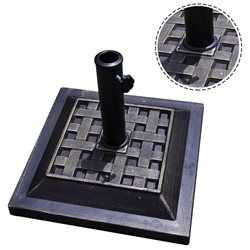 Photo 1 of 17.5'' Umbrella Base Stand Market Patio Standing Outdoor Living Heavy Duty (Square) - Black
