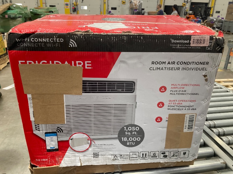 Photo 1 of ***PARTS ONLY***
Frigidaire 18,000 BTU Smart Window Air Conditioner with Wi-Fi, Cools Up to 1,020 Sq. Ft., Remote Control, Quiet Operation, Eco Mode, 3 Fan Speeds, White