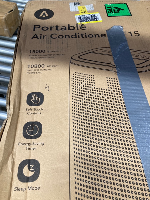 Photo 1 of 15000 BTU Portable Air Conditioner - Cools Rooms Up to 750 Sq.Ft, Window Vent Kit Included, Quiet Operation, 3-in-Cool/Fan/Dehumidifier, 24H Timer***(SOME BOTTOM WHEEL DIRT, OPEN BOX, BOX RIPPED/TORN)***