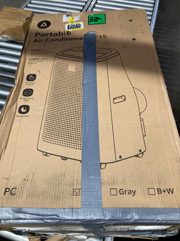Photo 1 of 15000 BTU Portable Air Conditioner - Cools Rooms Up to 750 Sq.Ft, Window Vent Kit Included, Quiet Operation, 3-in-Cool/Fan/Dehumidifier, 24H Timer***(SOME BOTTOM WHEEL DIRT, OPEN BOX, BOX RIPPED/TORN)***