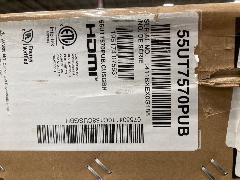 Photo 1 of ***PARTS ONLY/CRACKED SCREEN**LG 55-Inch Class UT75 Series LED Smart TV 4K Processor Flat Screen AI-Powered with Alexa Built-in (55UT7570PUB, 2024)