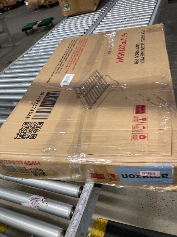 Photo 1 of ***(MISSING PIECES, MISSING BOX 1 OF 2, INCOMPLETE, SELLING AS PARTS ONLY)***

Merax Twin to King Size Upholstered Daybed with Pop Up Trundle, Pink Linen Fabric Sofa Bed with L-Shaped Backrest for Bedroom Living Room, Wood Bed Frame, No Box Spring Needed 