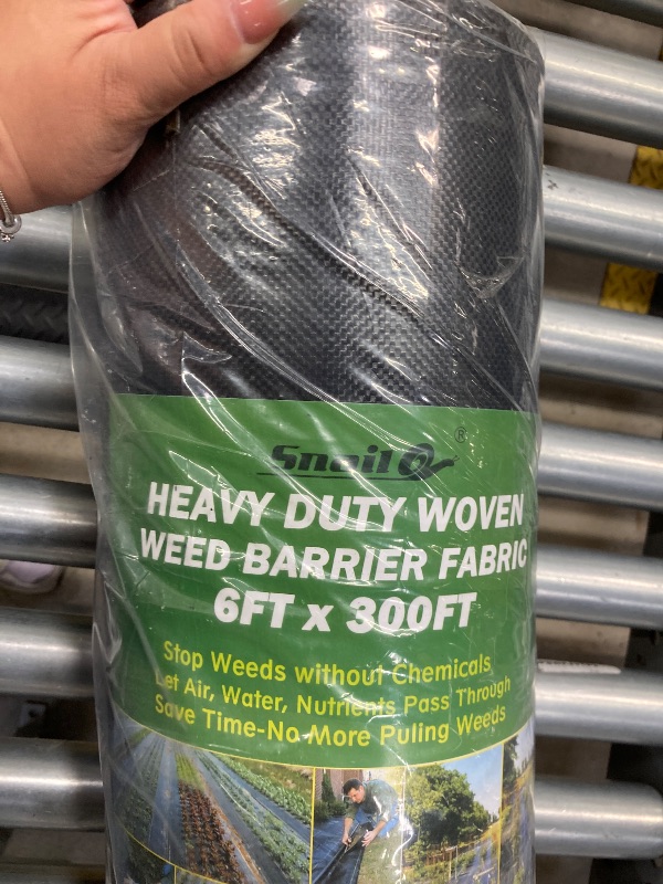 Photo 1 of 6x300ft  Barrier Landscape Fabric Heavy Duty, 3.2oz Woven Geotextile Fabric, Ground Cover Weed Block Gardening Mat, Weed Control Garden Cloth for Driveway,Road,French Drain,Vegetable Patch