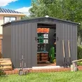 Photo 1 of **BOX 1 OF 2 ONLY/INCOMPLETE SET**U-MAX 8 x 6 ft. Outdoor Metal Storage Shed with Lockable Door Patio Garden Storage Building in Dark Gray for Outside