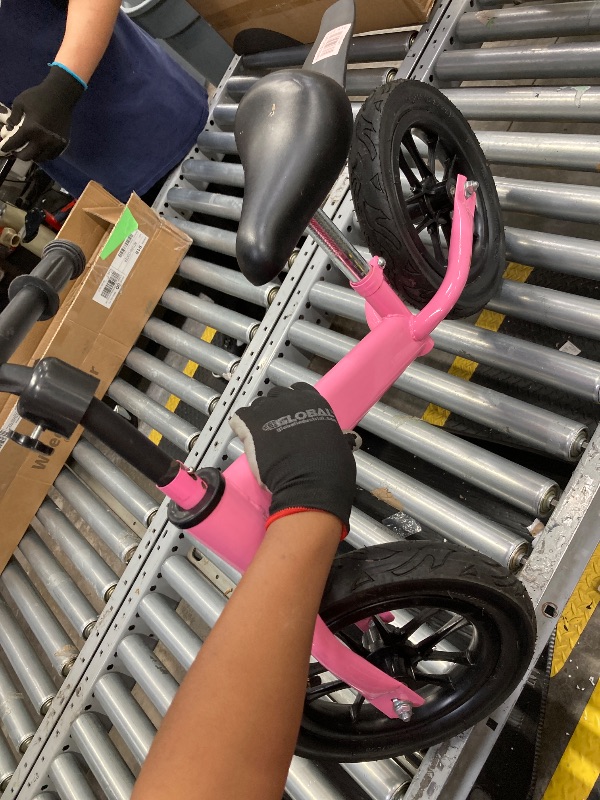 Photo 1 of  12 Inch Toddler Balance Bike for Kids 2-6 Years Old, Adjustable Seat Height, Indoor Outdoor Toy Bicycle With No Pedals, Pink