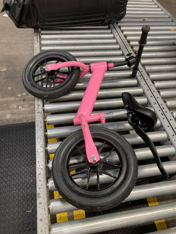 Photo 1 of  12 Inch Toddler Balance Bike for Kids 2-6 Years Old, Adjustable Seat Height, Indoor Outdoor Toy Bicycle With No Pedals, Pink