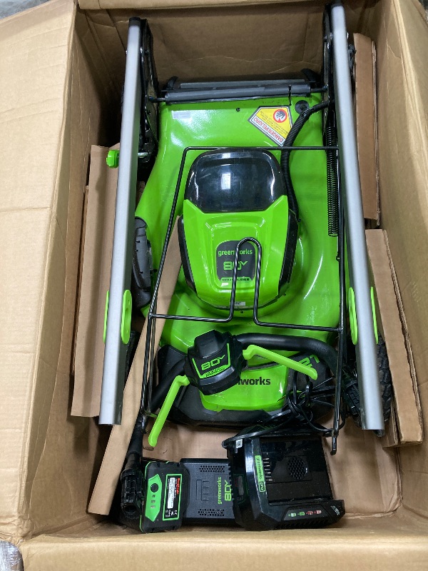 Photo 1 of **WITH 2 BATTERIES**80V 21" Cordless Battery 4-in-1 Self-Propelled Lawn Mower  w/ (2) 4.0Ah Batteries & Charger BY GREENWORKS
