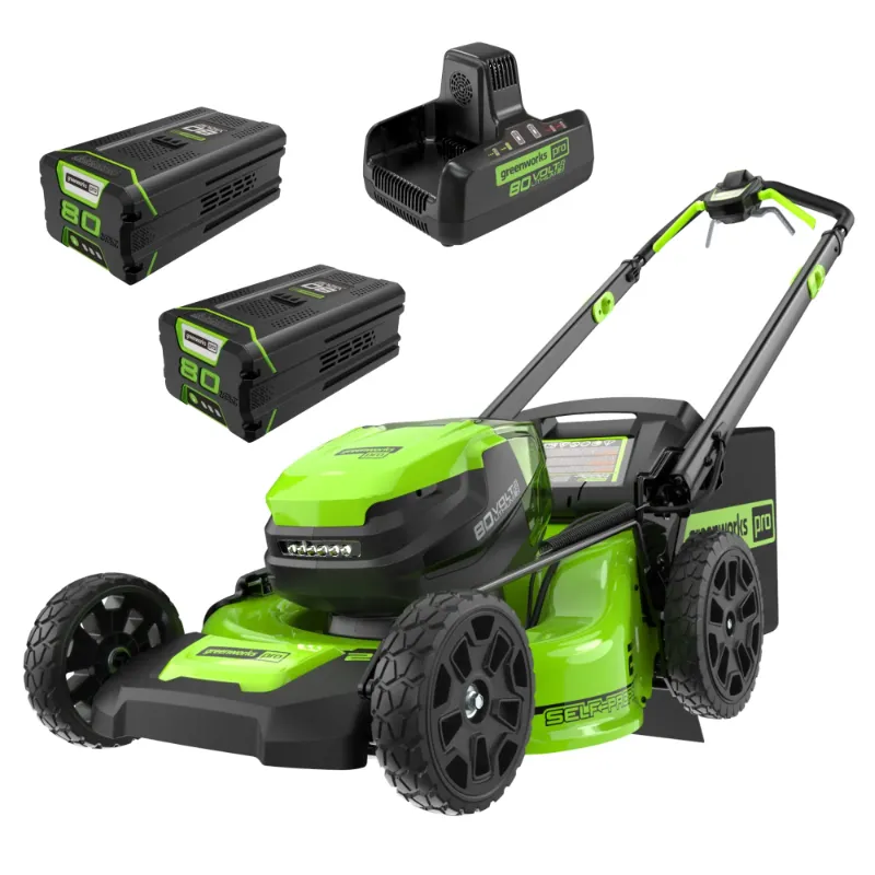 Photo 1 of **WITH 2 BATTERIES**80V 21" Cordless Battery 4-in-1 Self-Propelled Lawn Mower  w/ (2) 4.0Ah Batteries & Charger BY GREENWORKS