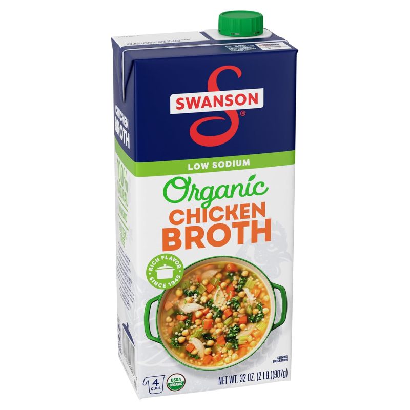 Photo 1 of  Swanson 100% Natural Organic Chicken Broth, 32 oz Carton **** 5*** pack***