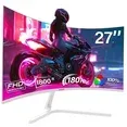 Photo 1 of ***PARTS ONLY***
Gawfolk 27 Inch Curved Gaming Monitor, FHD 1080P, 180Hz, 1800R Curvature, Frameless, White