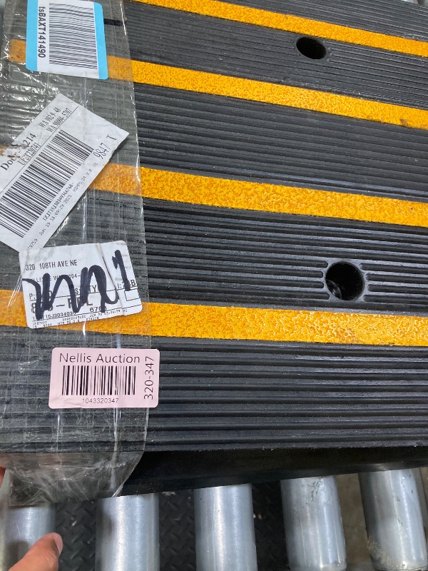 Photo 1 of 2 Pack Black Rubber Threshold Ramp - Heavy Duty 50 Ton (110,000 Lbs) Capacity Curb Ramp, 48'' Length, Ideal for Cars, Trucks, Motorcycles, and Wheelchairs