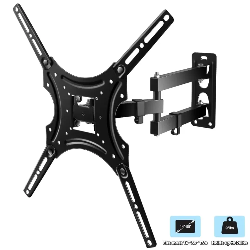 Photo 1 of 14-55 inch Full Motion TV Wall Mount with Swivel and Articulating Tilt Arm TV Wall Bracket
