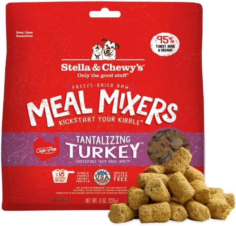 Photo 1 of 
Stella & Chewy's Freeze-Dried Raw Tantalizing Turkey Meal Mixers- Dog Food Topper and Mixer - Made with 95% Cage-Free Turkey, Organs & Bone