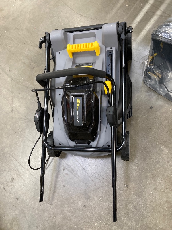 Photo 1 of ***(MISSING PARTS-SELLING AS IS )*** 
Brefac 40V (2 x 20V) 17'' Cordless Lawn Mower, Multi-Functional Grass Cutter  6 Adjustable Height Settings, Durable Manganese Steel Blades, Easy to Use for Medium to Large Lawn  ***(SOME SCUFFS/SCRATCHES, BOX RIPPED/T