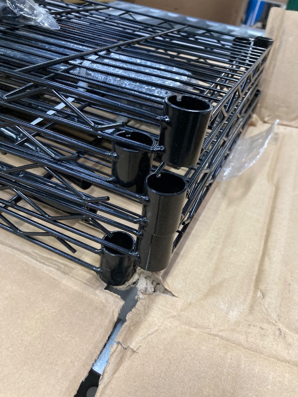 Photo 1 of ***MISSING PARTS, NO WHEELS, MISSING LINER***  
SINGAYE 5 Shelves Storage Shelf Wire Closet Bathroom Organizers Metal Pantry Kitchen Garage Shelving Unit Laundry Room Organization Home Rack Net Basket Black