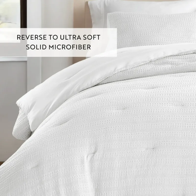 Photo 1 of 
Comfort Canopy 3-Piece White Waffle Comforter Set, Full/Queen
