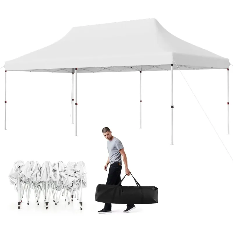 Photo 1 of *** see notes *** GVDV Pop Up Canopy, 10 x 20 ft Outdoor Canopy tent, Instant Slant Leg Shelter Gazebo for Outside, Tailgating, Camping & Events, White
