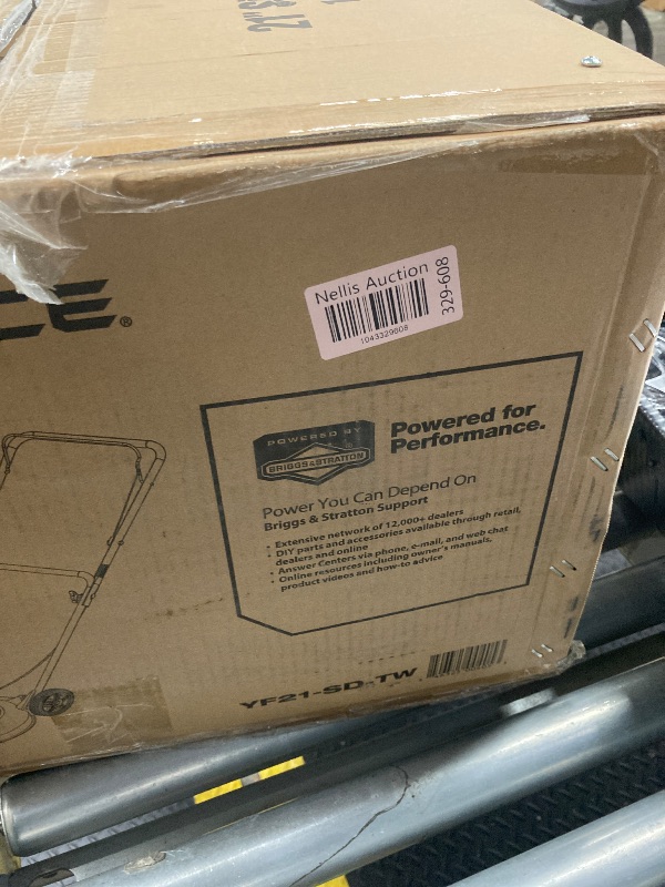 Photo 1 of    ***(SOME SCUFFS/SCRATCHES, PAINT CHIPS)*** 
Yard Force YF21-SD-TW 21" Gas Lawn Mower, 125cc Made in the USA Briggs & Stratton® e450 engine, Adjustable Cutting Heights, 20" Cutting Path, 7" Wheels, TCI Ignition 2-year warranty