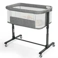 Photo 1 of AILEEKISS Baby Bassinet with Wheels, Height Adjustable Newborn Bedside for Baby, Grey
