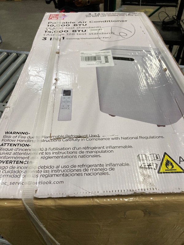 Photo 1 of 14000 BTU Portable Air Conditioners for Room up to 700 Sq. Ft, 3-IN-1 Portable AC Unit with Fan Dehumidifier, Drainage-free Cooling, 48 dB Quiet Sleep Mode, 24H Timer, Auto Swing, Windows Kit Included