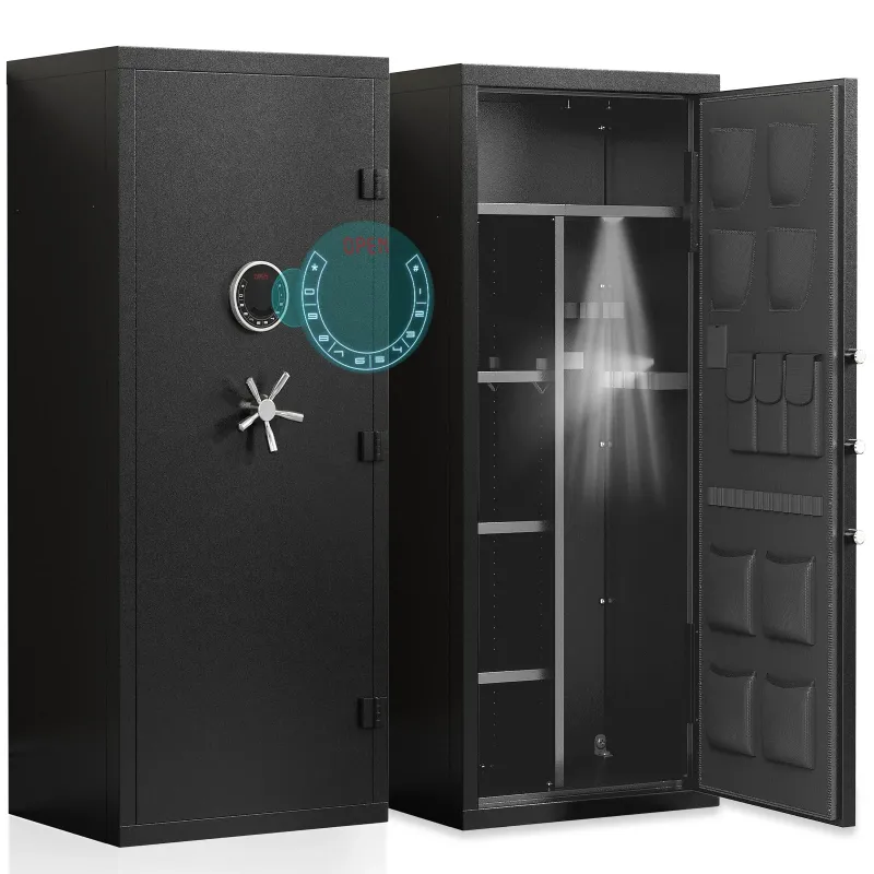 Photo 1 of 15-20  Safe, Large Gun Safe for Pistols, Unassembled Safe with Adjustable Shelf & Gun Rack, Gun Safe for Home and Shotgun, Quick Access Gun Cabinet with Mute Function & Dual Alarm
