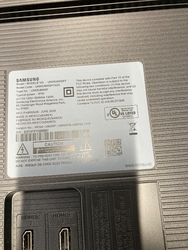 Photo 1 of ***PARTS ONLY***
Samsung 55-Inch Class Crystal UHD U8000F 4K Smart TV (2025 Model) Endless Free Content, Crystal Processor 4K, MetalStream Design, Knox Security, Alexa Built-in